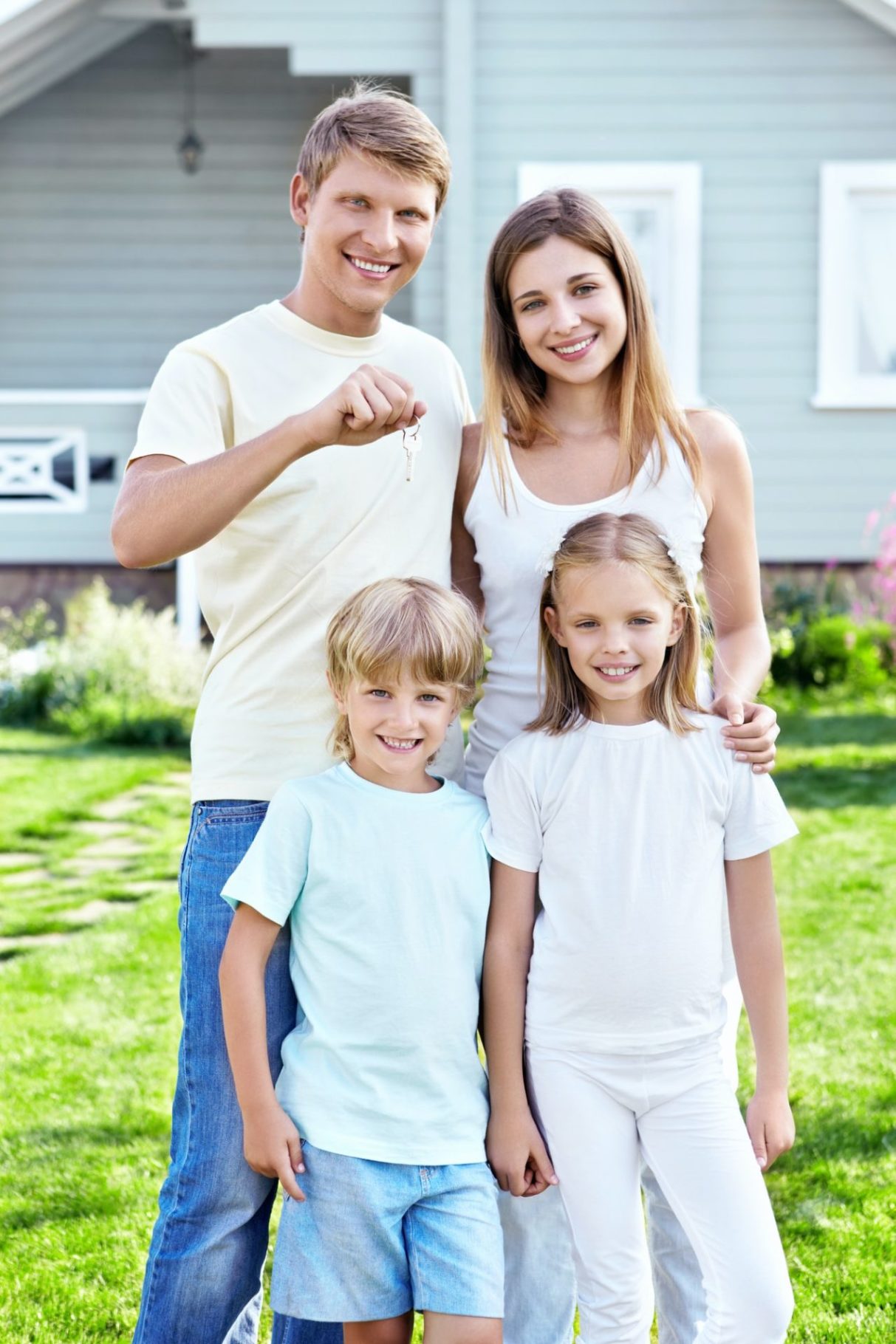 Happy family smiling together